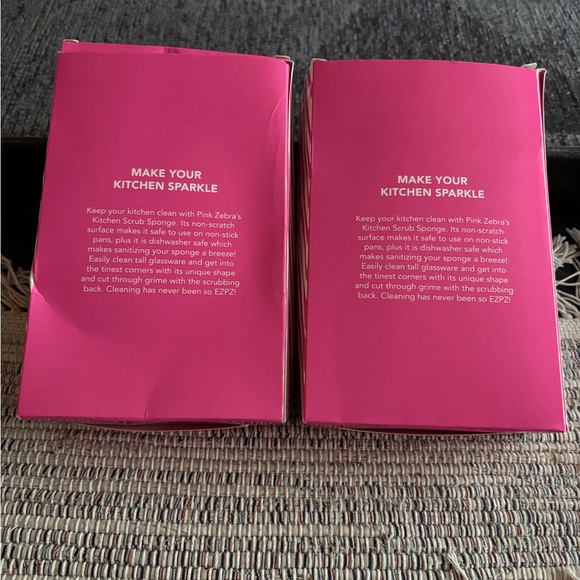 Pink Zebra Kitchen Scrub Sponge x2 - Picture 5 of 5
